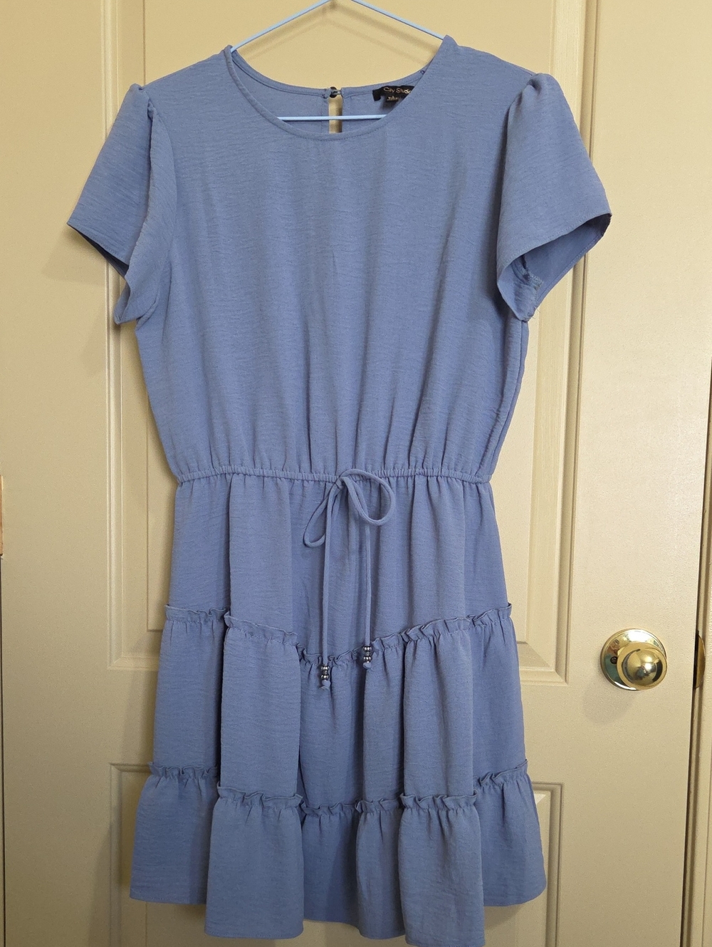 City Studio Classic Tiered Tie-Waist Women's Dress - Light Blue